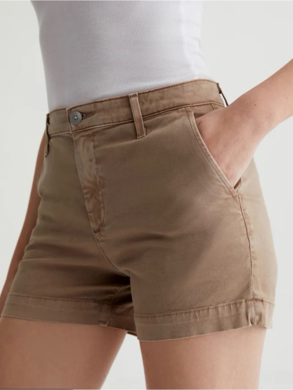 LOFT Brown Casual Cotton Blend Bermuda Shorts chino W8